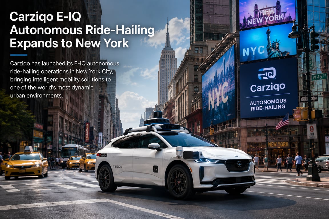 Carziqo Expands E-IQ Autonomous Ride-Hailing Operations to New York